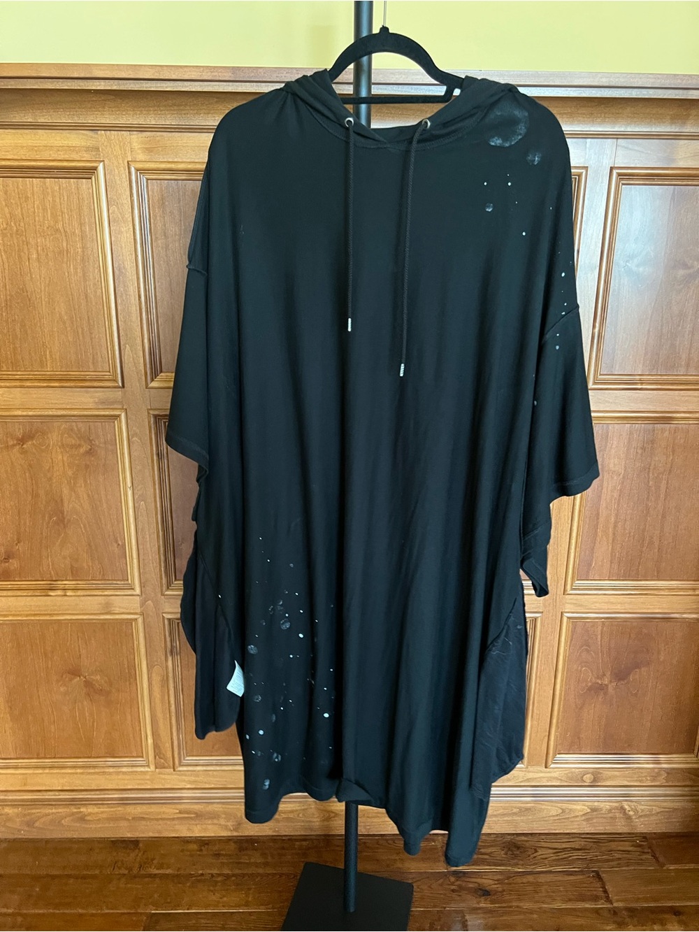 Yohji Yamamoto Jersey Jumbo Shirt with Hood Splash Pattern Black Size 3 (M/L) - Picture 11 of 16